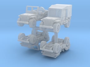 Jeep Willys set (x4) 1/200 in Tan Fine Detail Plastic