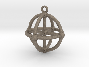 3D Medicine Wheel in Matte Bronzed-Silver Steel