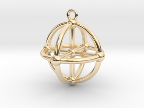 3D Medicine Wheel in 14k Gold Plated Brass