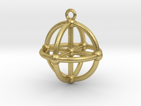 3D Medicine Wheel in Natural Brass