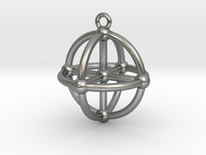 3D Medicine Wheel in Natural Silver
