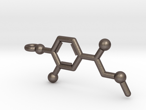 Adrenaline Molecule Key Chain in Polished Bronzed-Silver Steel