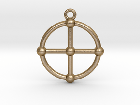 2D Medicine Wheel in Polished Gold Steel