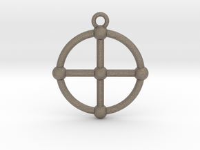 2D Medicine Wheel in Matte Bronzed-Silver Steel