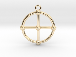 2D Medicine Wheel in 14k Gold Plated Brass