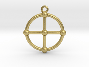 2D Medicine Wheel in Natural Brass