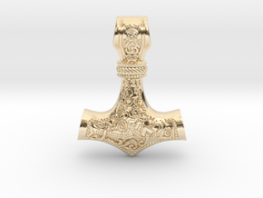 Thor's Hammer in 14k Gold Plated Brass