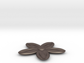 Flower for with a Magnet in Polished Bronzed Silver Steel