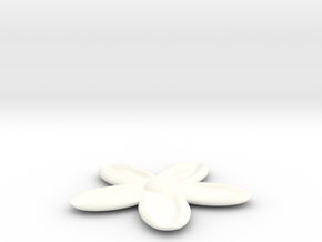 Flower for with a Magnet in White Processed Versatile Plastic