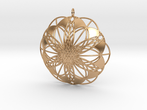 Seed of Life Pendant - from the Flower of Life in Polished Bronze
