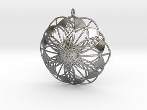Seed of Life Pendant - from the Flower of Life in Polished Silver