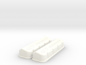 1/8 BBC 427 Logo Valve Covers in White Processed Versatile Plastic