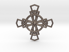 Cross in Polished Bronzed-Silver Steel