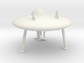 HO Scale Flying Saucer & Aliens in White Natural Versatile Plastic