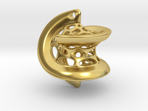 Hexasphericon Pendant in Polished Brass