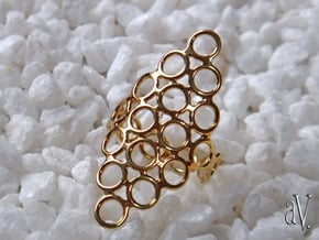 Round Bee 6T Open Ring in 14k Gold Plated Brass: 10 / 61.5