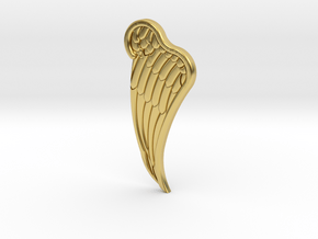 Angel wing pendent (Right side) in Polished Brass