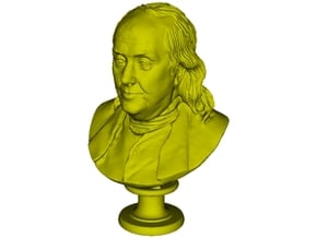 1/24 scale Benjamin Franklin bust in Smooth Fine Detail Plastic