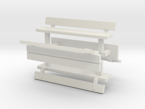 1:76th park benches in White Natural Versatile Plastic