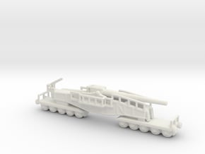 28cm Kanone Eisenbahnlafette Schwere Bruno 1/160 in White Natural Versatile Plastic