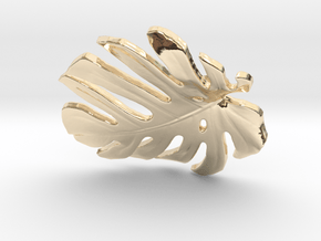 Monstera Pendant in 14k Gold Plated Brass