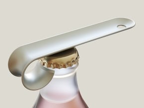 Curl bottle opener in Polished Bronzed-Silver Steel