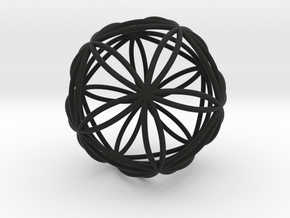 Icosasphere 1.8" in Black Premium Versatile Plastic