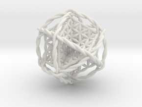 Twisted Ball Of Life 1.6" in White Natural Versatile Plastic