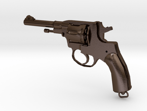 1:3 Miniature Nagant Revolver V3 in Polished Bronze Steel