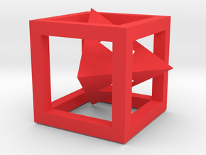 EB Cubic Chamber - Assembly 1 (1) in Red Processed Versatile Plastic