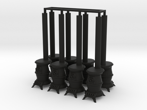 8 wood or coal pot-belly stoves  in Black Premium Versatile Plastic