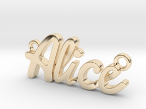 Name Pendant - Alice in 14k Gold Plated Brass