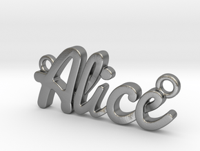 Name Pendant - Alice in Natural Silver