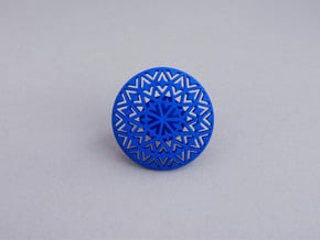 Motif Ring in Blue Processed Versatile Plastic