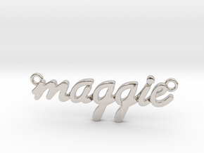 Name Pendant - Maggie in Platinum