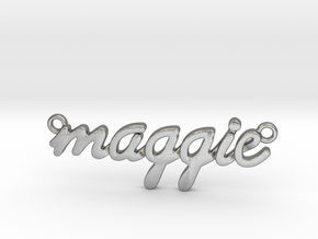 Name Pendant - Maggie in Natural Silver