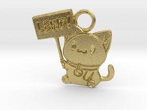 Judging Bomani Kitty Pendant in Natural Brass