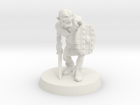 Goblin with sabre, 28mm scale in White Natural Versatile Plastic