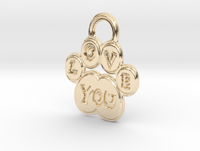 Love You Paw in 14k Gold Plated Brass