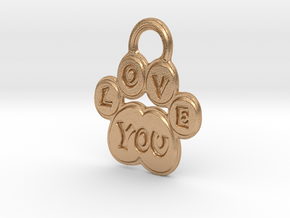 Love You Paw in Natural Bronze
