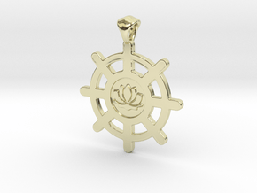 Buddhist Pendant - Double-Sided. in 14K Yellow Gold