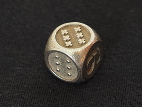 Democratic Dice in Polished Bronzed-Silver Steel: Medium