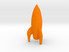 Rocketship in Orange Processed Versatile Plastic