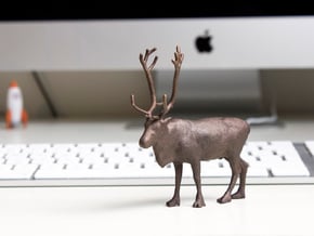 3D scanned Reindeer  in Polished Bronze Steel