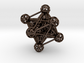 3D Metatron's Cube in Polished Bronze Steel