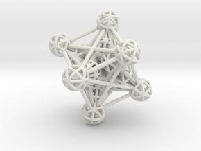 3D Metatron's Cube in White Natural Versatile Plastic