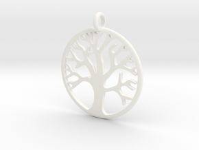 Tree Medallion in White Processed Versatile Plastic