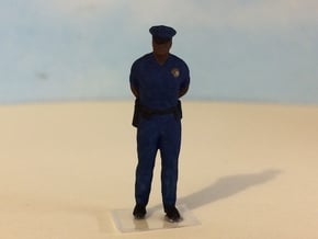 Police Officer Standing Waiting in Tan Fine Detail Plastic