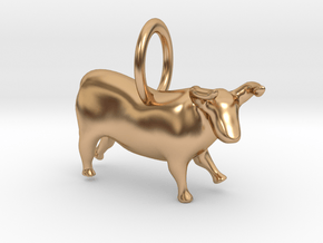 Paleolithic Bull Pendant - Archaeology Jewelry in Polished Bronze