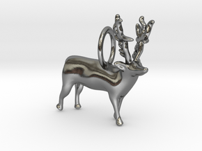 Paleolithic Reindeer Pendant - Archaeology Jewelry in Polished Silver